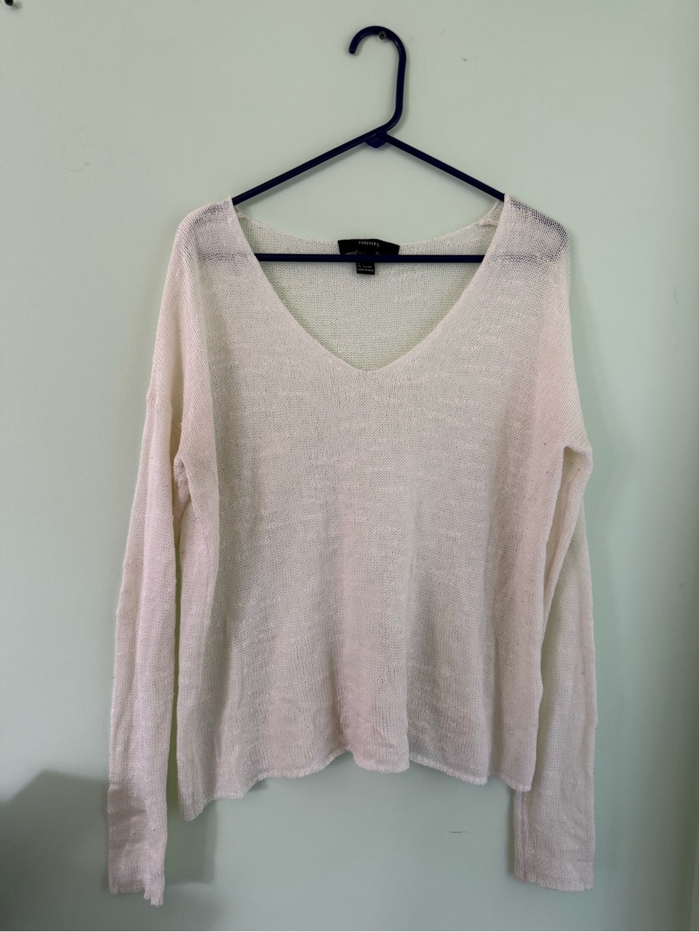 Forever 21 Light Cream Knit Top